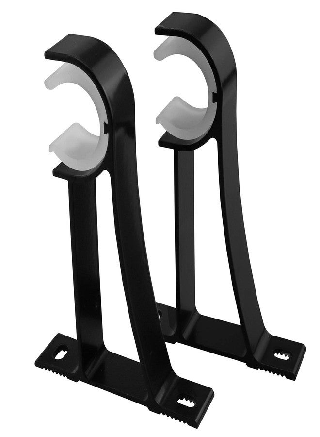 AXLIZER 2PCS Heavy Aluminum Alloy Curtain Rod Holder, Curtain Rod Bracket, Curtain Rod Supportor, Single Rod Curtain Rod Brackets ，for curtain rod with diameter of 23-30mm / 0.9-1.2 inches, Black - Image 2
